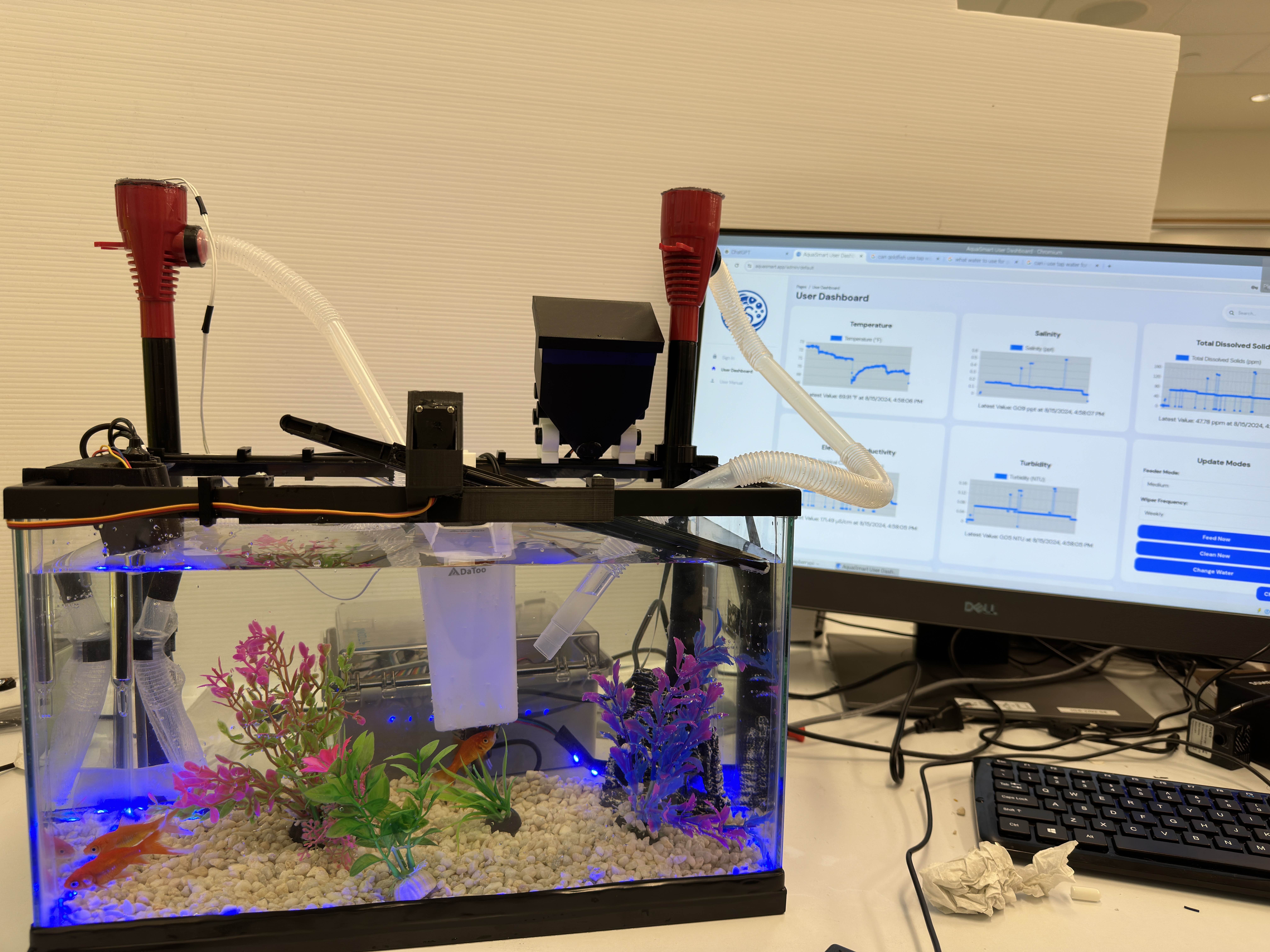 AquaSmart tank and dashboard