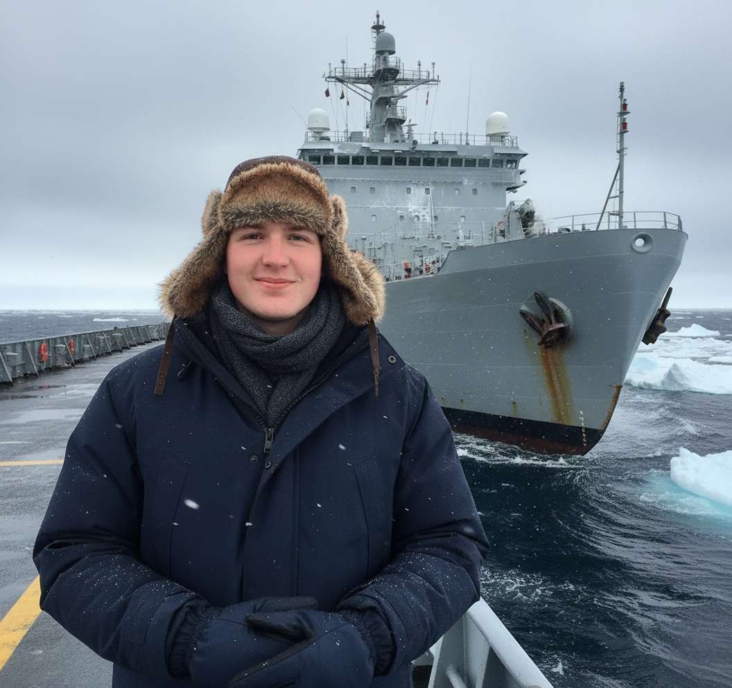 On deck in the Arctic